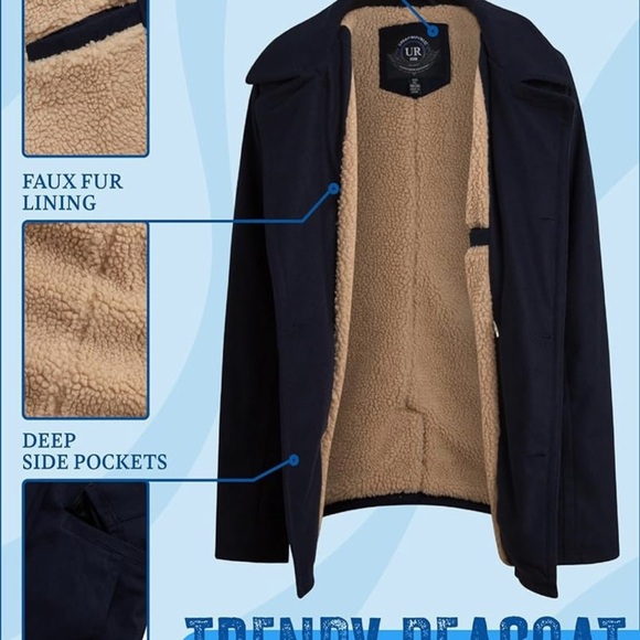 Urban Republic Navy Kids Winter Double Breasted Peacoat Todder Boys 3t NWT - Picture 2 of 11